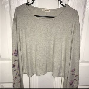 Cropped Bell Sleeve Shirt